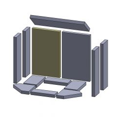 Rückwandstein links/rechts 380x229x25mm (Vermiculite) passend für Skantherm**