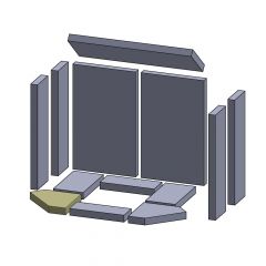 Bodenstein vorne links/rechts 170x150x25mm▷ für Skantherm** Ragani Kamine