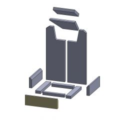 Bodenstein vorne Holzfang 295x90x25mm (Vermiculite) passend für Skantherm**