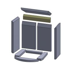 Rückwandstein oben 340x57x25mm (Vermiculite) passend für Skantherm**