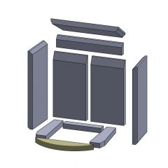 Bodenstein vorne 302x65x25mm » Skantherm** Tano A