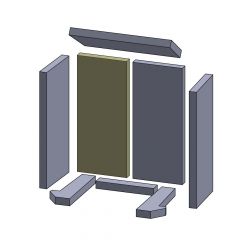 Rückwandstein links/rechts 400x171x25mm (Vermiculite) ▷ für Skantherm** Tano B