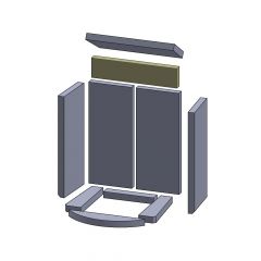 Rückwandstein oben 340x78x25mm (Vermiculite) passend für Skantherm**