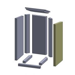 Wandstein vorne rechts 620x277x30mm (Vermiculite) passend für Thermia Neuwerk**