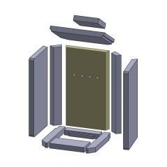 Rückwandstein 470x262x30mm (Vermiculite) passend für Wodtke**