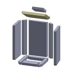 Heizgasumlenkplatte unten 328x224x30mm (Vermiculite) passend für Wodtke**