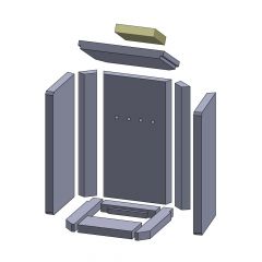 Heizgasumlenkplatte oben mitte 150x130x30mm (Vermiculite) passend für Wodtke**