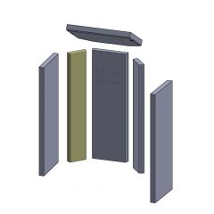 Wandstein hinten 553x96x25mm » Panadero**