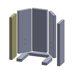 Wandstein vorne links/rechts 230x145x30mm (Schamotte) passend für Olsberg Tofane**