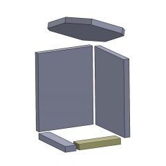 Bodenstein rechts 230x60x30mm (Schamotte) passend für Novaline**