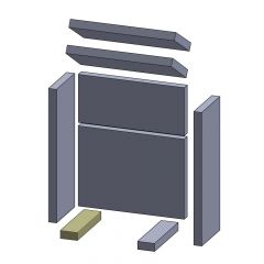 Bodenstein links/rechts 236x64x30mm (Schamotte) passend für Novaline Maestro**