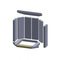 Bodenstein vorne 279x71x30mm (Schamotte) passend für Novaline Stellino**