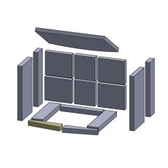 Bodenstein vorne links/rechts 184x45x25mm (Schamotte) passend für Lotus**