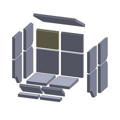 Rückwandstein oben links/rechts 235x180x25mm (Schamotte) passend für Lotus MQM**