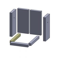 Bodenstein links/rechts 280x30x30mm (Schamotte) Feuerraumauskleidung, passend für Koppe**Kamine