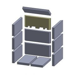Rückwandstein oben 380x162x30mm Feuerraumauskleidung (Vermiculite), passend für Koppe** Kamine