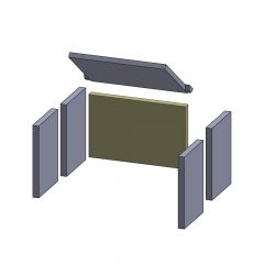 Rückwandstein 400x258x25mm (Vermiculite) passend für Jydepejsen**