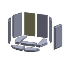 Rückwandstein links/rechts 355x150x30mm (Schamotte) passend für Hase Kastell**