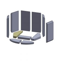 Bodenstein links 290x107x30mm (Schamotte) passend für Hase Kastell**