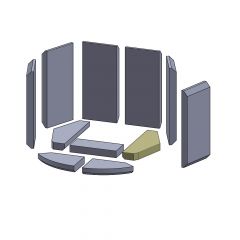 Bodenstein rechts 290x107x30mm (Schamotte) passend für Hase Kastell**