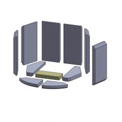 Bodenstein mitte 204x85x30mm (Schamotte) passend für Hase**