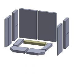 Bodenstein hinten 285x58x30mm (Schamotte) passend für Eurotherm **