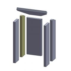 Wandstein hinten links 558x120x30mm (Schamotte) passend für Drooff Solaro 2 W **
