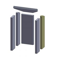 Wandstein hinten rechts 558x120x30mm (Schamotte) passend für Drooff Solaro 2 W **