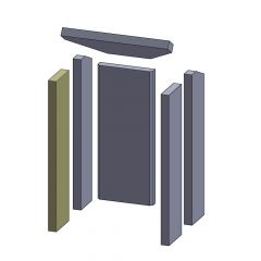 Wandstein vorne links/rechts 558x125x30mm (Schamotte) passend für Drooff Solaro 2 W **