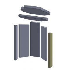 Wandstein vorne rechts 513x80x30mm (Schamotte) passend für Drooff Teglio **