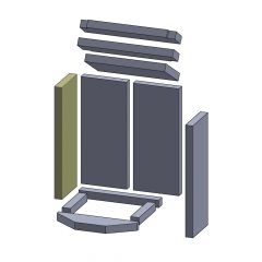 Wandstein links/rechts 430x185x30mm (Schamotte) Feuerraumauskleidung, passend für Drooff**Kamine