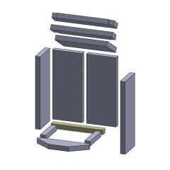 Bodenstein hinten 324x34x30mm Feuerraumauskleidung (Vermiculite), passend für Drooff** Kamine