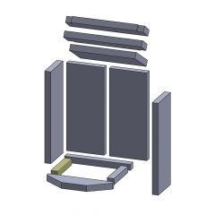 Bodenstein links/rechts 179x34x30mm (Schamotte) passend für Drooff **