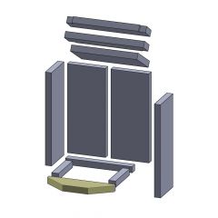 Bodenstein vorne 324x90x30mm (Schamotte) passend für Drooff **