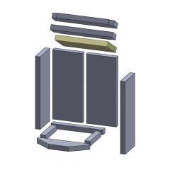 Heizgasumlenkplatte unten 324x170x30mm (Schamotte) passend für Drooff **