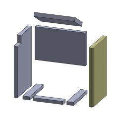 Wandstein rechts 448x280x30mm (Schamotte) passend für Drooff **