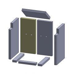 Rückwandstein links/rechts 477x196x30mm (Schamotte) Feuerraumauskleidung, passend für Drooff**Kamine