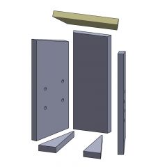 Heizgasumlenkplatte 345x122x30mm (Schamotte) passend für Drooff Droka 07 **