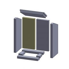 Rückwandstein links/rechts 451x180x30mm (Schamotte) Feuerraumauskleidung, passend für Drooff**Kamine