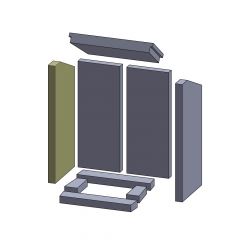 Wandstein links/rechts 500x220x30mm (Schamotte) Feuerraumauskleidung, passend für Drooff**Kamine