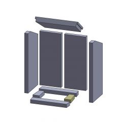 Bodenstein links/rechts 114x55x30mm (Schamotte) passend für Drooff Gerola **