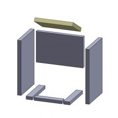 Heizgasumlenkplatte 314x205x30mm (Schamotte) passend für Drooff **