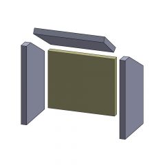 Rückwandstein 357x305x30mm (Schamotte) Feuerraumauskleidung, passend für Drooff**Kamine