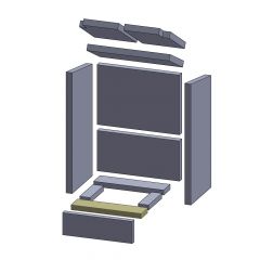 Bodenstein vorne/hinten 350x85x25mm passend für Drooff Profi A ** (Schamotte)