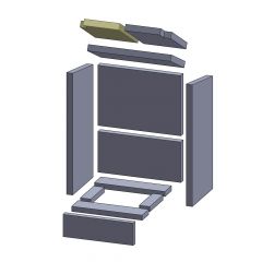 Heizgasumlenkplatte oben links/rechts 290x210x30mm Drooff Profi A ** (Schamotte)