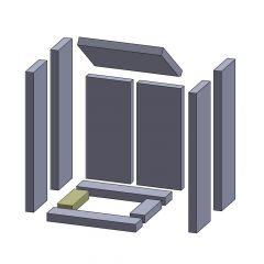 Bodenstein links/rechts 168x57x30mm (Schamotte) passend für Drooff Treviso W **