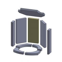 Rückwandstein mitte links/rechts 350x150x30mm (Vermiculite), passend für Dan Skan** Kamine