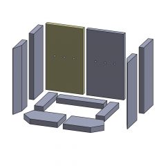 Rückwandstein links/rechts 380x230x25mm (Vermiculite), passend für Caminos** Kamine