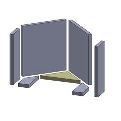 Bodenstein hinten 305x150x25mm Feuerraumauskleidung (Vermiculite), passend für Caminos** Kamine