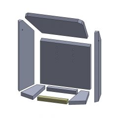 Bodenstein vorne/hinten 212x35x25mm (Vermiculite) passend für Caminos **